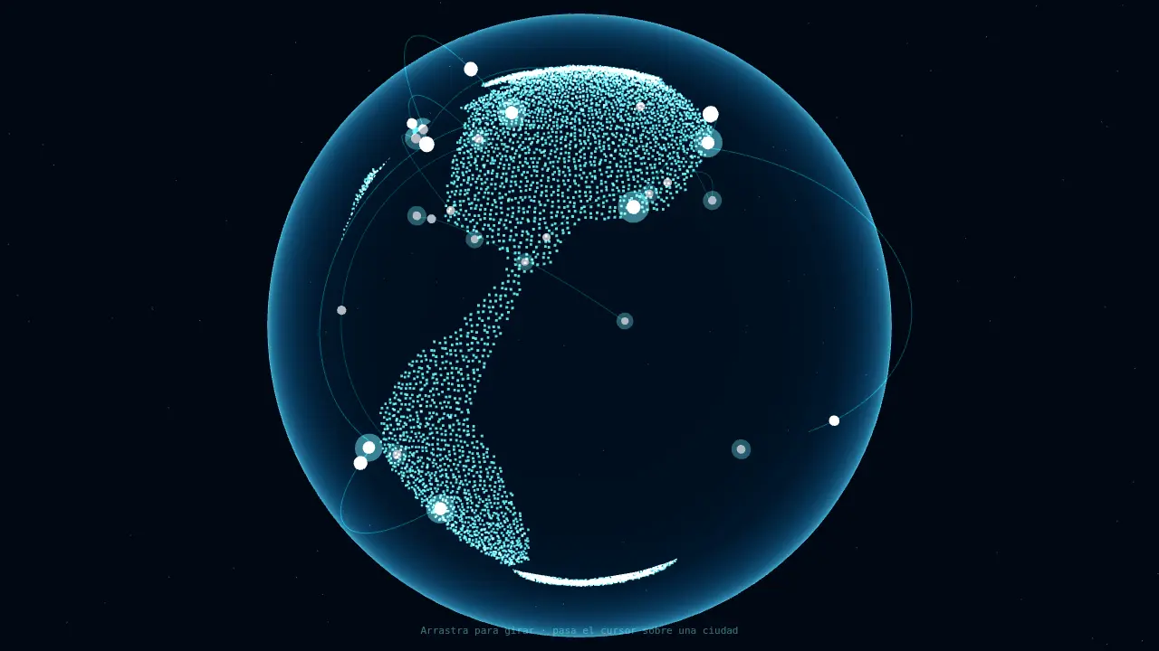 Earth globe with data arcs — Beam 1.0 (free)