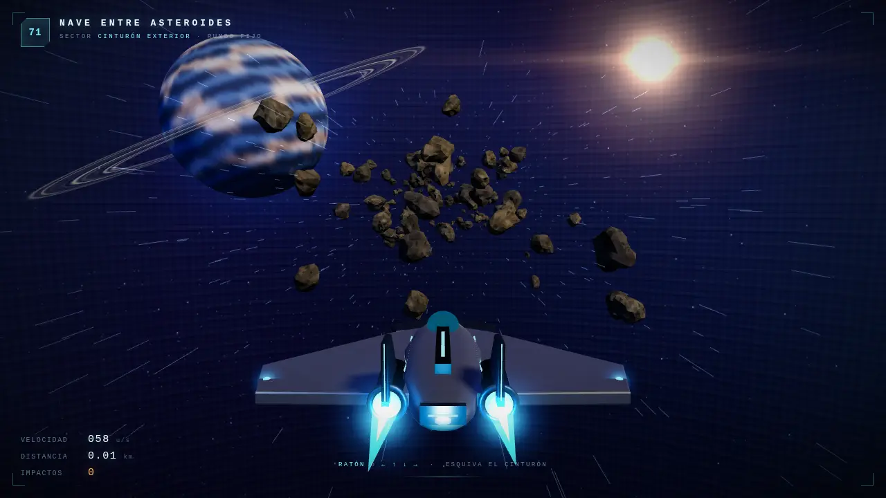 Spaceship among asteroids — DeepSeek V4.1 Flash