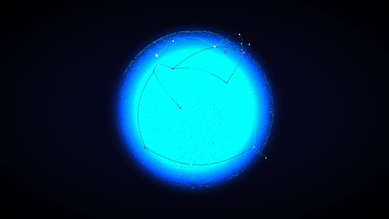 Earth globe with data arcs — Glyph Cluster (free)