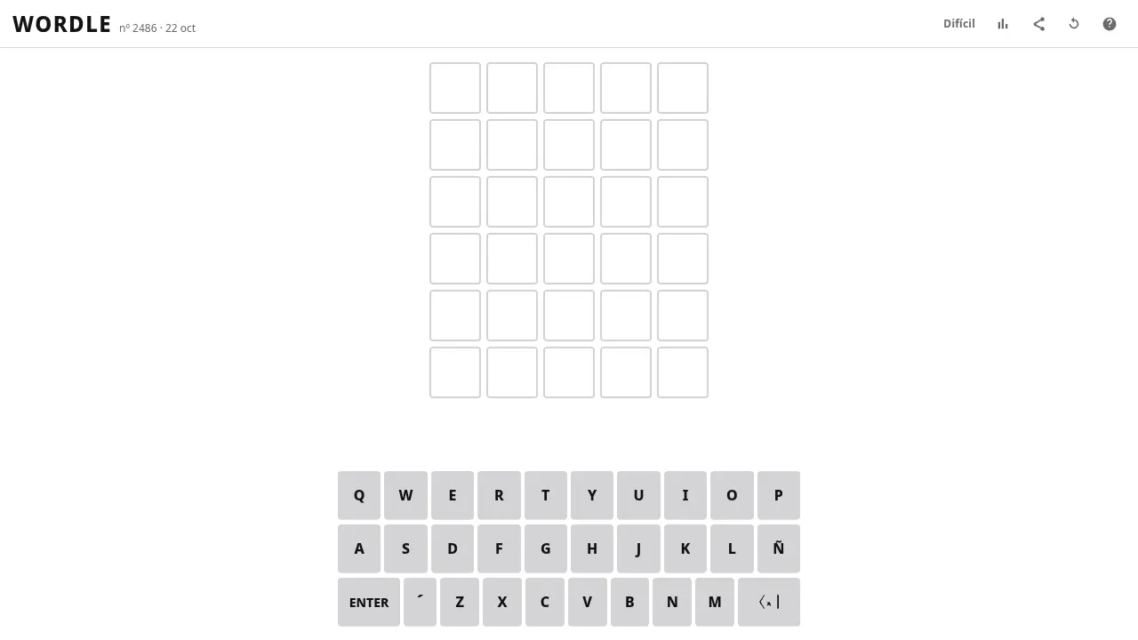 Wordle in Spanish — MiniMax M3.1 Flash (free)