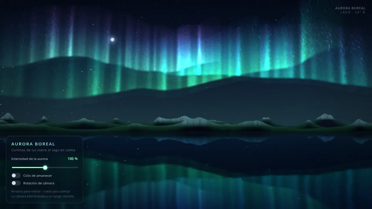 Northern lights over a lake — MiniMax M3.1 Flash (free)