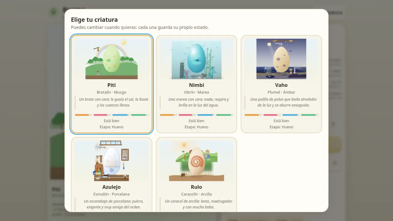Tamagotchi B, second round (snapshot) — MiniMax M3.1 Flash (free)