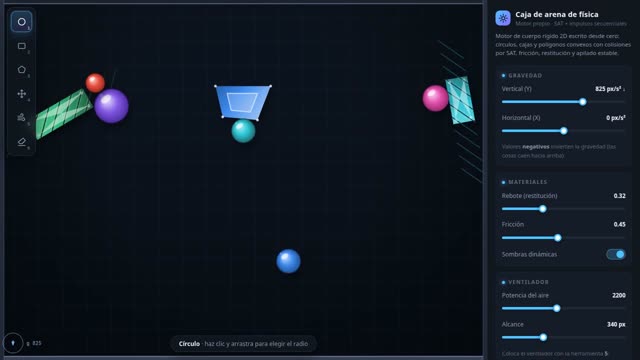 Physics sandbox — MiniMax M3.1 Flash (free)