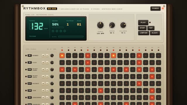 16-step drum machine — MiniMax M3.1 Flash (free)